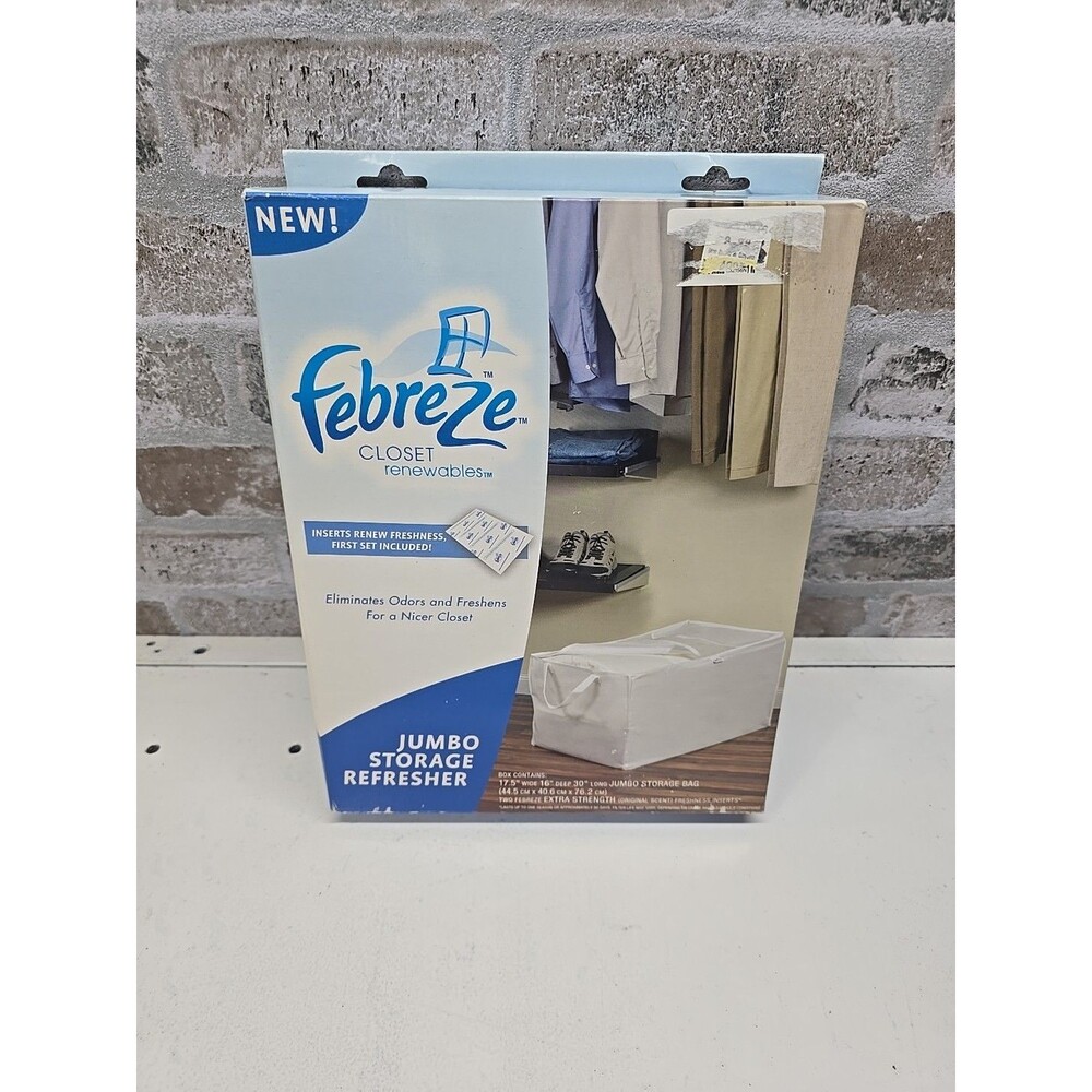 Febreeze Closet Renewables Jumbo Storage Refresher Garment Organizer Bag New